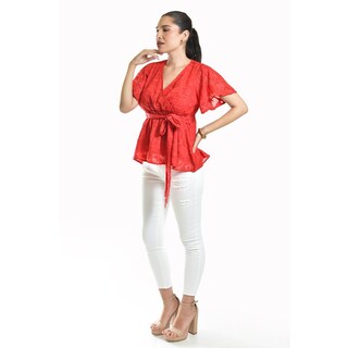 Foto 2 | Foto 2 | Blusa De Encaje Roman Fashion /juvenil, 5113 (rojo) Rojo