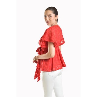 Foto 3 | Foto 3 | Blusa De Encaje Roman Fashion /juvenil, 5113 (rojo) Rojo