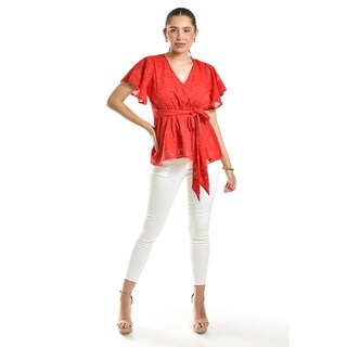 Foto 5 | Foto 5 | Blusa De Encaje Roman Fashion /juvenil, 5113 (rojo) Rojo