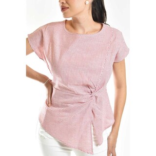 Foto 4 | Foto 4 | Blusa De Corte Asimetrico Roman Fashion /juvenil, 5107 (rayas Rojo) Rojo