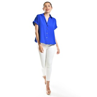 Foto 5 | Foto 5 | Blusa Casual Manga Corta Roman Fashion /juvenil, 5112 (azul Rey) Azul