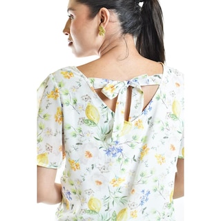 Foto 4 | Foto 4 | Blusa Estampada Con Moño Roman Fashion /juvenil, 5115 (amarillo) Amarillo