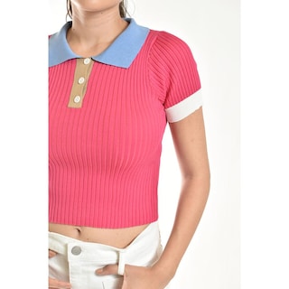 Foto 4 | Foto 4 | Blusa De Canale Tipo Polo Roman Fashion /juvenil, 7281 (fiusha) Fucsia
