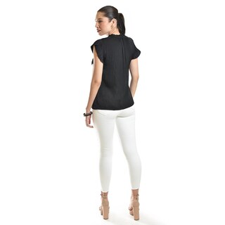 Foto 3 | Foto 3 | Blusa De Manga Plisada Roman Fashion/juvenil, 10205 (negro) Negro