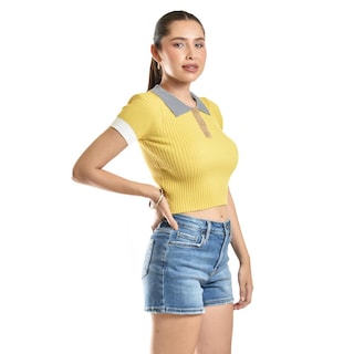 Foto 2 | Foto 2 | Blusa De Canale Tipo Polo Roman Fashion /juvenil, 7281 (mostaza) Amarillo