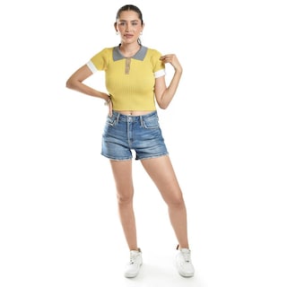 Foto 5 | Foto 5 | Blusa De Canale Tipo Polo Roman Fashion /juvenil, 7281 (mostaza) Amarillo
