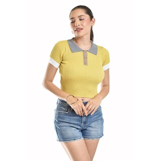 Foto 6 | Foto 6 | Blusa De Canale Tipo Polo Roman Fashion /juvenil, 7281 (mostaza) Amarillo