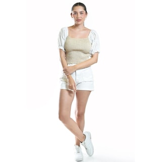 Foto 5 | Foto 5 | Blusa Smock Con Manga Bordada Roman Fashion/juvenil, 6314 (beige) Beige