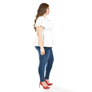 Foto 2 | Foto 2 | Blusa De Corte Peplum Roman Fashion /juvenil, 1869 (blanco) Blanco