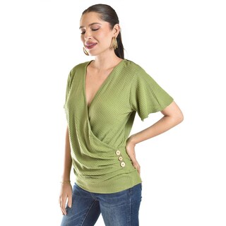 Foto 2 | Foto 2 | Blusa Cruzada Con Botones Roman Fashion /juvenil, 8074 (verde Militar) Verde
