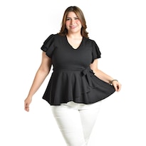 Blusa De Corte Peplum Roman Fashion /juvenil, 1869 (negro) Negro