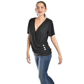 Foto 2 | Foto 2 | Blusa Cruzada Con Botones Roman Fashion /juvenil, 8074 (negro) Negro