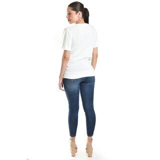 Foto 3 | Foto 3 | Blusa Cruzada Con Botones Roman Fashion /juvenil, 8074 (blanco) Blanco