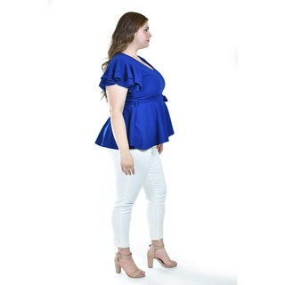 Foto 2 | Foto 2 | Blusa De Corte Peplum Roman Fashion /juvenil, 1869 (azul Rey) Azul