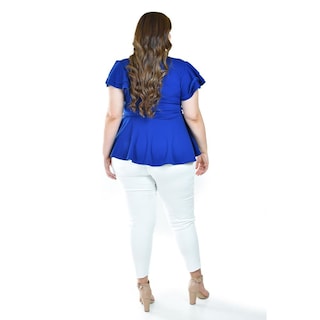 Foto 3 | Foto 3 | Blusa De Corte Peplum Roman Fashion /juvenil, 1869 (azul Rey) Azul