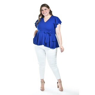 Foto 4 | Foto 4 | Blusa De Corte Peplum Roman Fashion /juvenil, 1869 (azul Rey) Azul