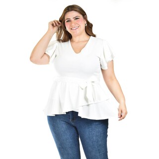 Foto 1 | Foto 1 | Blusa De Corte Peplum Roman Fashion /juvenil, 1869 (blanco) Blanco