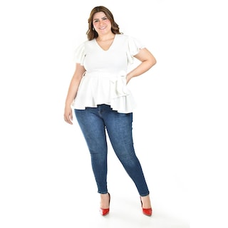 Foto 5 | Foto 5 | Blusa De Corte Peplum Roman Fashion /juvenil, 1869 (blanco) Blanco