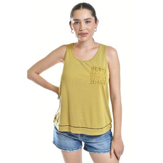 Foto 1 | Foto 1 | Blusa Básica Con Bolsillo Bordado Roman Fashion/juvenil, 19222 (mostaza) Amarillo