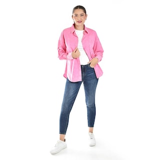 Foto 7 | Foto 7 | Blusa Oversize Diseño Deslavado Roman Fashion/juvenil, 11427 (rosa) Rosa