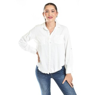 Foto 1 | Foto 1 | Blusa Con Detalle Deshilachado Roman Fashion /juvenil, 2931 (blanco) Blanco