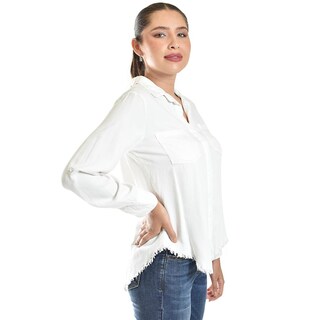 Foto 2 | Foto 2 | Blusa Con Detalle Deshilachado Roman Fashion /juvenil, 2931 (blanco) Blanco