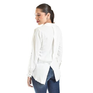 Foto 3 | Foto 3 | Blusa Con Detalle Deshilachado Roman Fashion /juvenil, 2931 (blanco) Blanco