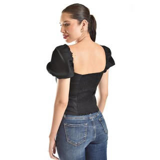 Foto 3 | Foto 3 | Blusa Smock De Escote Cuadrado Roman Fashion/juvenil, 6955 (negro) Negro