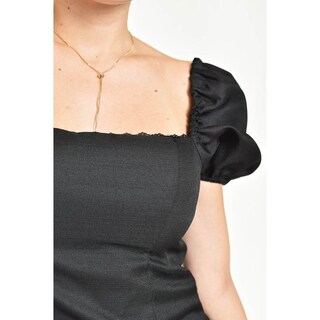 Foto 4 | Foto 4 | Blusa Smock De Escote Cuadrado Roman Fashion/juvenil, 6955 (negro) Negro