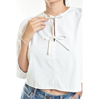 Foto 4 | Foto 4 | Blusa Escote Con Lazos Roman Fashion /juvenil, 6944 (blanco) Blanco