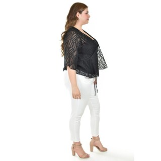 Foto 2 | Foto 2 | Ensamble Tipo Kimono Con Blusa Básica Roman Fashion / Tallas Extras, 1892 (negro) Negro