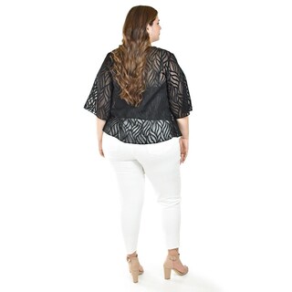 Foto 3 | Foto 3 | Ensamble Tipo Kimono Con Blusa Básica Roman Fashion / Tallas Extras, 1892 (negro) Negro