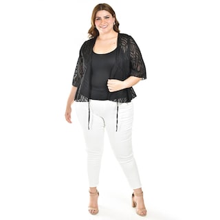 Foto 5 | Foto 5 | Ensamble Tipo Kimono Con Blusa Básica Roman Fashion / Tallas Extras, 1892 (negro) Negro
