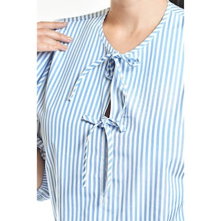 Foto 4 | Foto 4 | Blusa Escote Con Lazos Roman Fashion /juvenil, 6944 (azul Claro) Azul Cielo