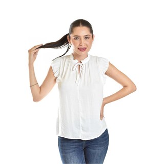 Foto 1 | Foto 1 | Blusa De Manga Plisada Roman Fashion/juvenil, 10205 (blanco) Blanco