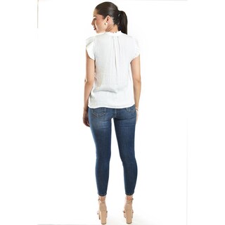 Foto 3 | Foto 3 | Blusa De Manga Plisada Roman Fashion/juvenil, 10205 (blanco) Blanco