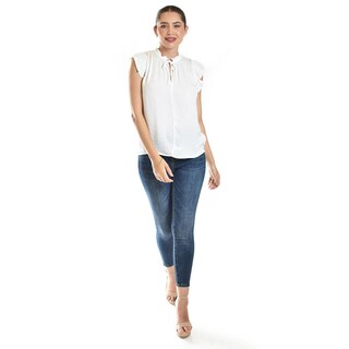 Foto 5 | Foto 5 | Blusa De Manga Plisada Roman Fashion/juvenil, 10205 (blanco) Blanco