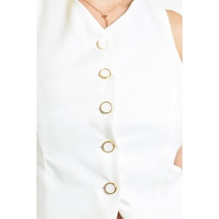 Foto 6 | Foto 6 | Blusa Tipo Chaleco Roman Fashion /juvenil, 6958 (blanco) Blanco