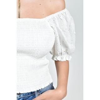 Foto 4 | Foto 4 | Blusa Smock Con Manga Bordada Roman Fashion/juvenil, 6314 (blanco) Blanco