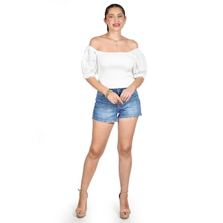 Foto 5 | Foto 5 | Blusa Smock Con Manga Bordada Roman Fashion/juvenil, 6314 (blanco) Blanco