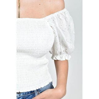 Foto 4 | Foto 4 | Blusa Smock Con Manga Bordada Roman Fashion/juvenil, 6314 (blanco) Blanco