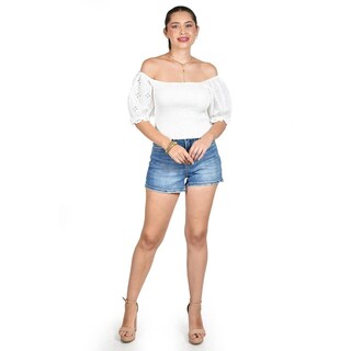 Foto 5 | Foto 5 | Blusa Smock Con Manga Bordada Roman Fashion/juvenil, 6314 (blanco) Blanco