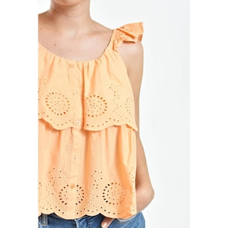 Foto 4 | Foto 4 | Blusa Con Bordado Y Olanes Roman Fashion/juvenil, 081 (naranja) Naranja