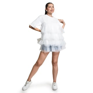 Foto 6 | Foto 6 | Blusa Larga De Tul Roman Fashion/juvenil, 11360 (blanco) Blanco