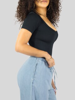 Foto 5 | Foto 5 | Player Mujer Texturizada Casual Stretch Bl-1027 Negro Blusa Dama Top