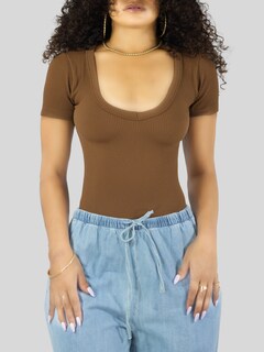 Foto 6 | Foto 6 | Player Mujer Texturizada Casual Stretch Bl-1027 Café Claro Blusa Dama Top