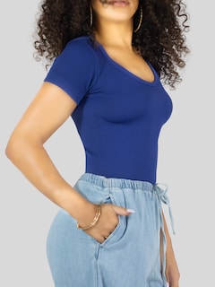 Foto 5 | Foto 5 | Player Mujer Texturizada Casual Stretch Bl-1027 Marino Blusa Dama Top