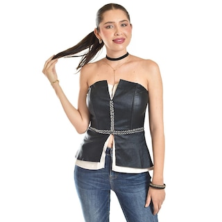 Foto 1 | Foto 1 | Corset Strapless Con Detalles Metalicos Roman Fashion/ Juvenil, 941 (negro) Negro