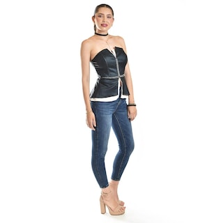 Foto 2 | Foto 2 | Corset Strapless Con Detalles Metalicos Roman Fashion/ Juvenil, 941 (negro) Negro
