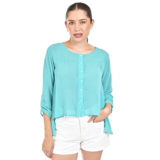 Foto 1 | Foto 1 | Blusa Con Abertura En Espalda Roman Fashion /juvenil, 8036 (menta) Turquesa